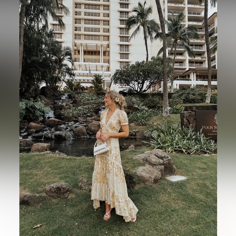 LoveShackFancy Yellow Floral Maxi Dress